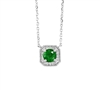 Lab Created Emerald  & Diamond Pendant in 10K White Gold