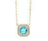 Aquamarine & Diamond Pendant in 10K Yellow Gold