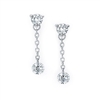 Shimmering 1/2ct total diamond weight diamond earrings in 14K white gold.
