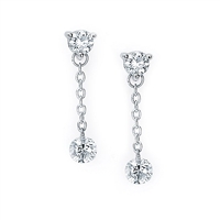 Shimmering 1/2ct total diamond weight diamond earrings in 14K white gold.