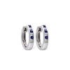 Sapphire and diamond hoops in 14K white gold.