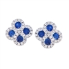 Sapphire and diamond 14K white gold earrings