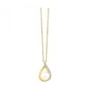 Pearl & Diamond Pendant in 14K Yellow Gold