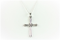 Center Knot White Gold Cross