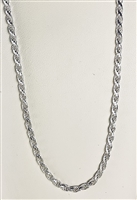 3MM SILVER DIAMOND CUT ROPE CHAIN