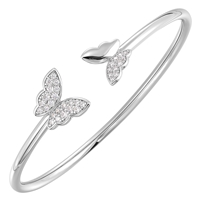 Sterling Silver Butterfly Bangle Bracelet