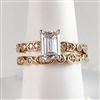 1ct Lab Grown Emerald Cut Diamond in 14K Yellow Gold Wedding Set