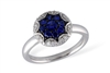 Sapphire and Diamond Ring 14K White Gold Ring