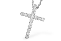 .50ctw Diamond Cross Pendant in 14K White Gold
