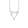 Diamond Heart Pendant in Silver