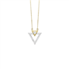 Triangle Pendant Diamond .25ctw. in 14K Two Tone Gold