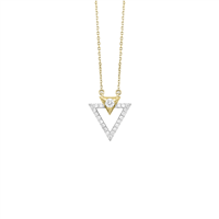 Triangle Pendant Diamond .25ctw. in 14K Two Tone Gold