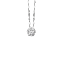 Diamond Bouquet Pendant 14K White Gold .10ctw.