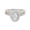 Oval 1ct total diamond weight wedding set in 14K
