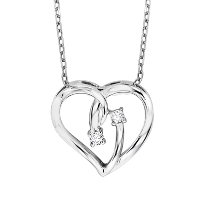 Affordable Diamond Heart Necklace in Silver