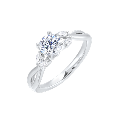 Modern Diamond Solitaire Ring 1/2ct. 14K White Gold