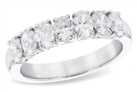 Oval Diamonds 1.33ctw. Band in 14K White Gold