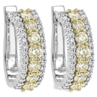 1.50 ctw. Diamond Earring Hoops 14K White Gold