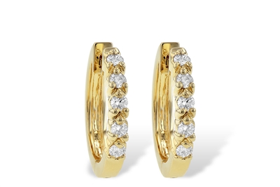 .25ctw carat diamond hoop earrings in 14k yellow gold