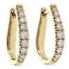 Diamond Earrings .50ctw. 14K Yellow Gold Hoops