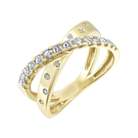 Criss Cross Diamond Band 14K Yellow Gold .50ctw