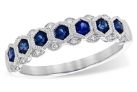 Sapphire and Diamond Ring 14K White Gold Ring