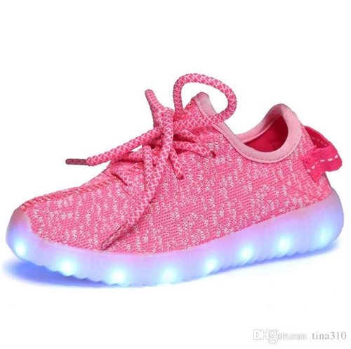 Cloth LED Shoes - Pink (Men's Size 7)