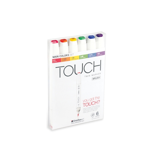ShinHan TOUCH TWIN 6 BRUSH MARKER SET [Main Colors]