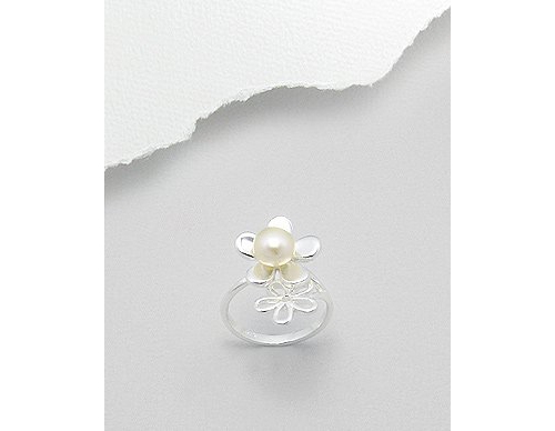 Fresh Water Pearl Flowers Sterling Silver Ring (8)