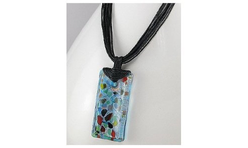 Rectangle Spotted Glass Necklace