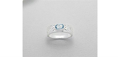 Celtic Powder Blue Cubic Zirconia Sterling Silver Ring (7)