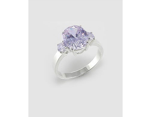 Lavender Cubic Zirconia Sterling Silver Ring (6)