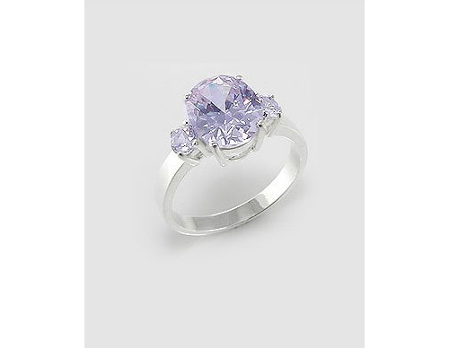 Lavender Cubic Zirconia Sterling Silver Ring (7)