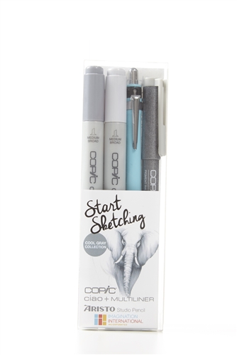 Copic and Aristo Start Sketching 4pc Cool Gray Drawing Kit Set