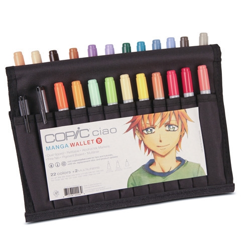 Copic Ciao Wallet Set B - 22 Colors + 2 Multiliners