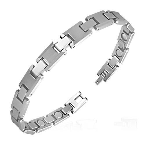 Tungsten Carbide Panther Link Bracelet with Magnets