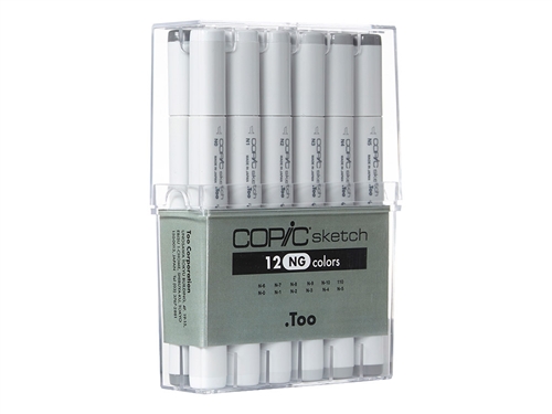 Copic Sketch Set of 12 Neutral Gray Markers