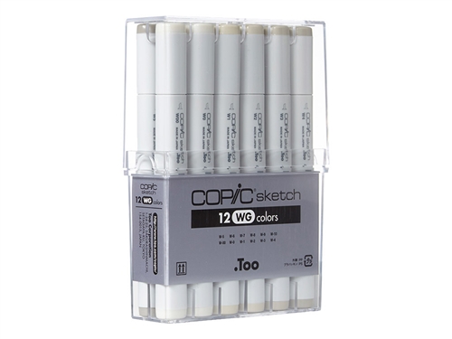 Copic Sketch Set of 12 Warm Gray Markers