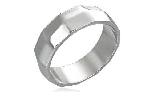 Rectangle Indents Stainless Steel Ring - 6