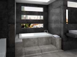 White Unique Rectangular Bathroom Hotel Bathtub