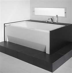 Amazing Modern Rectangular Alcove 66" x 36" White Hotel Bathroom Hospitality Bathtub 