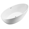 White 131 Gallons 63" x 32" x 24" Freestanding Hotel Bathroom Hospitality Bathtub 