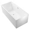  Hospitality Luxury Modern Rectangular Freestanding 66" x 31" x 24" Acrylic Soaking Bathroom Bathtub