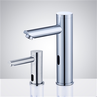 Solo Chrome Touchless Motion Activated Sink Faucet and Soap Dispenser