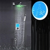 20" and  24" Fontana ShowerHead Set with Concealed Digital Thermostatic Shower Temperature Display LED Hotel Shower Mixer