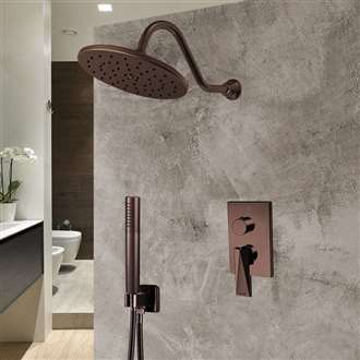 Bravat Shower Set With Valve Mixer 2-Way Concealed Wall Mounted In Light Oil Rubbed Bronze