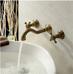 Casoria Antique Brass Dual Handled Sink Faucet