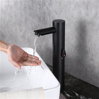 Fontana Matte Black Commercial Bathroom Sensor Faucet