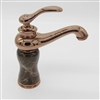 Vallo Rose Gold Single Handle Brass Marble Bathroom Faucet
