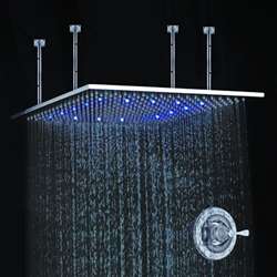 Fontana Color Changing LED Rain Shower Head Solid Brass with Built in Mixer